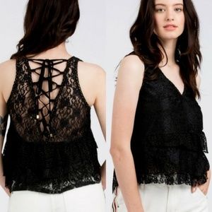 "The Abigail" Black Lace Top